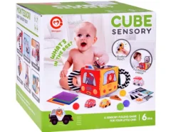 Miękka Kostka Sensoryczna Pojazdy pudełko z chusteczkami montessori