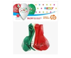 MIKOŁAJE 12 cali balony świąteczne 5 szt Gemar