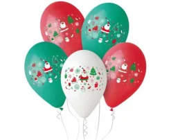 MIKOŁAJE 12 cali balony świąteczne 5 szt Gemar