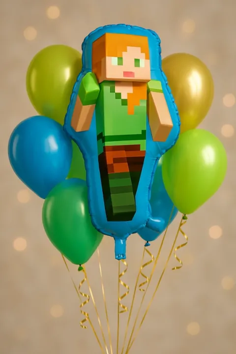 Minecraft Piksele balon foliowy Alex 74 cm