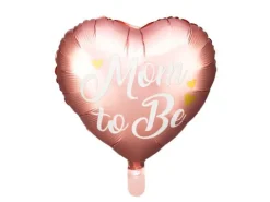Mom to Be balon foliowy serce 35 cm Baby Shower