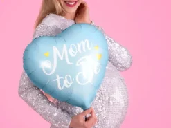 Mom to Be balon foliowy serce 35 cm Baby Shower