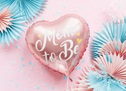 Mom to Be balon foliowy serce 35 cm Baby Shower
