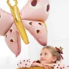 Motyl różowy balon foliowy 120x87 cm