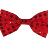 Mucha z cekinami CZERWONA 11 cm