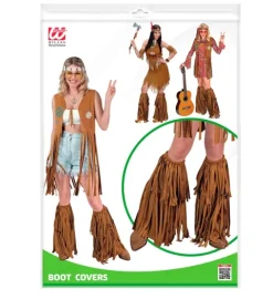 Nakładki na buty frędzle brązowe Indianin, Hipis