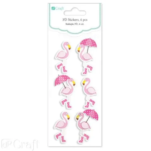 Naklejki 3D Flamingi 6 szt