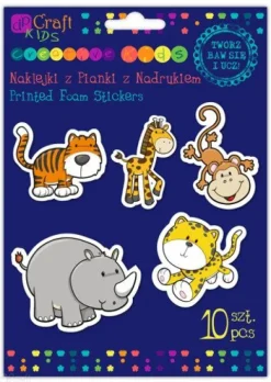 Naklejki z pianki z NADRUKIEM - Safari 10 szt