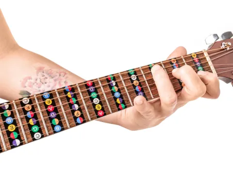 Naklejki do nauki gry na gitarze