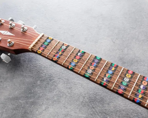 Naklejki do nauki gry na gitarze