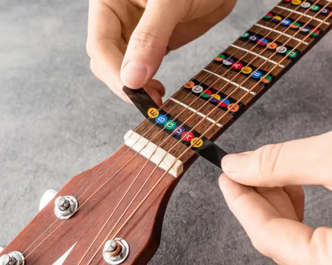 Naklejki do nauki gry na gitarze