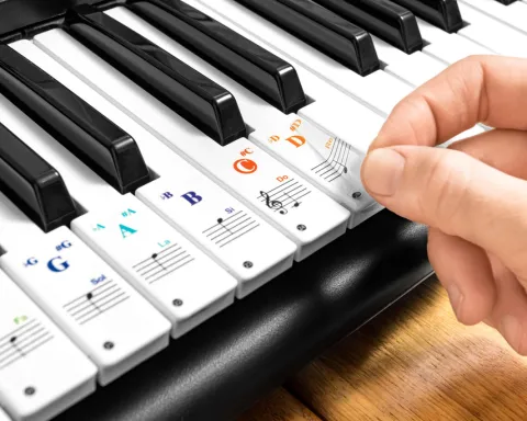 Naklejki do nauki gry na pianinie, keyboardzie, fortepianie