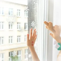 Naklejki na okno szybę Boże Narodzenie Śnieżynki 8 arkuszy