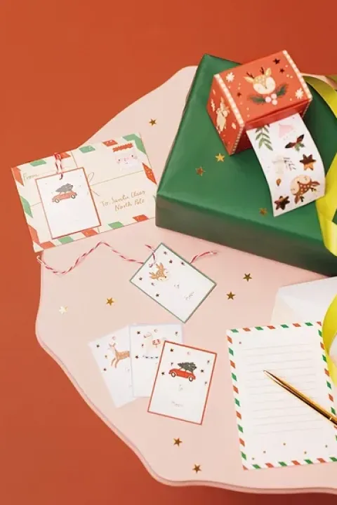 Naklejki świąteczne Merry Christmas + zawieszki MIX