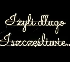 Napis LED neon - I żyli długo i szczęśliwie..