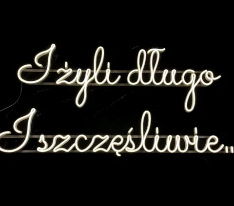 Napis LED neon - I żyli długo i szczęśliwie..