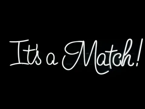 Napis LED neon - It's a Match!