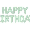 Napis z balonów HAPPY BIRTHDAY foliowy pastel zielony