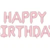 Napis z balonów HAPPY BIRTHDAY foliowy pastel różowy