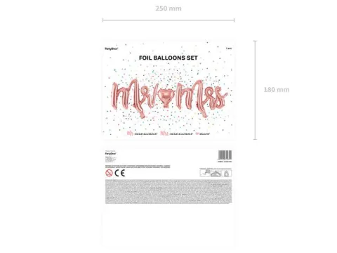 Napis z balonów MR MRS na wesele balon foliowy