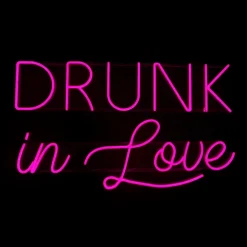 Napis LED neon - DRUNK in Love różowy