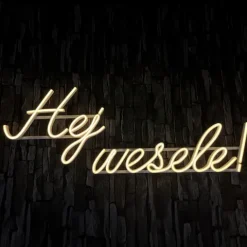 Napis LED neon - Hej wesele!