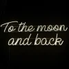 Napis LED neon - To the moon and back