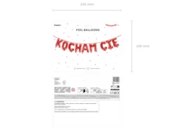Napisz KOCHAM CIĘ balon foliowy na Walentynki 285 cm