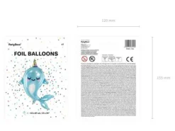Narwal balon foliowy 53x87 cm