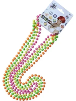 Naszyjnik biżuteria LATA 80 neon 4 szt.