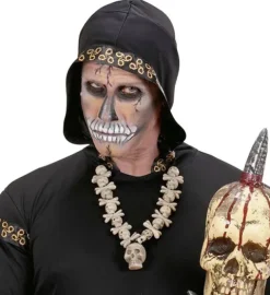 Naszyjnik czaszki i kości na Halloween