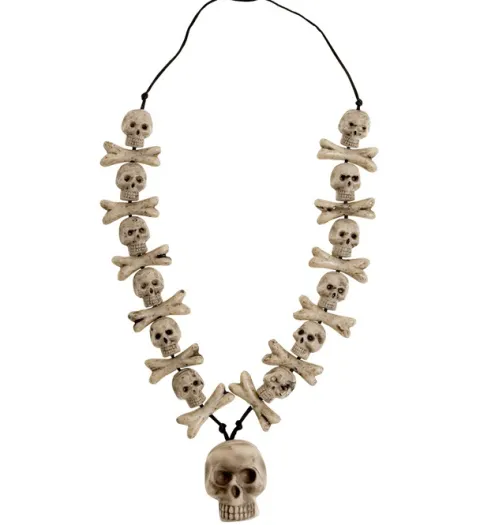 Naszyjnik czaszki i kości na Halloween
