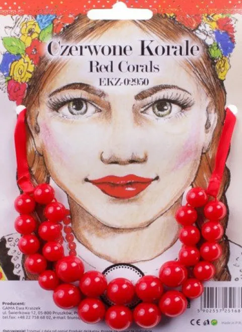 Naszyjnik czerwone korale góralki