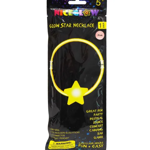 Naszyjnik Glow stick łamany święcący z gwiazdką 1 szt.