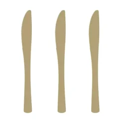 Noże plastikowe 17 cm 10 szt. złote / srebrne