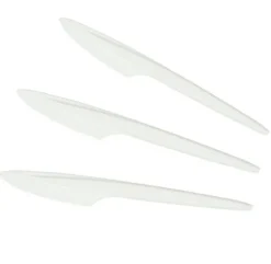 Noże wielorazowe białe, z tworzywa sztucznego 18 cm zestaw 8 sztuk