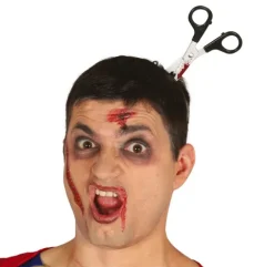 Nożyczki w głowie opaska na Halloween