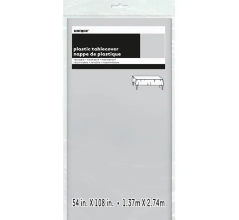 Obrus foliowy SREBRNY 137 x 274 cm