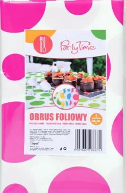 Obrus foliowy w grochy różne kolory 100x130 cm
