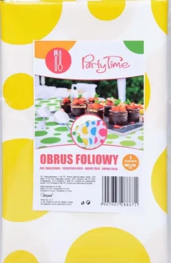 Obrus foliowy w grochy różne kolory 100x130 cm