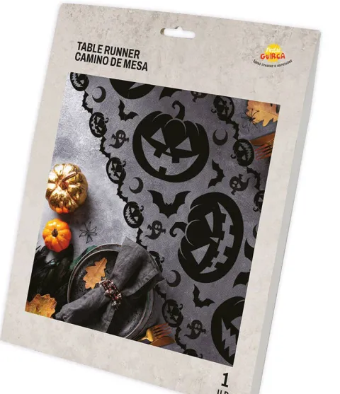 Obrus bieżnik na stół DYNIE czarny 45x200 cm Halloween