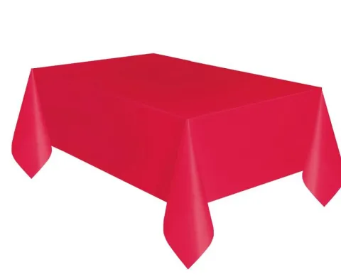 Obrus foliowy CZERWONY gładki matowy 137x183 cm