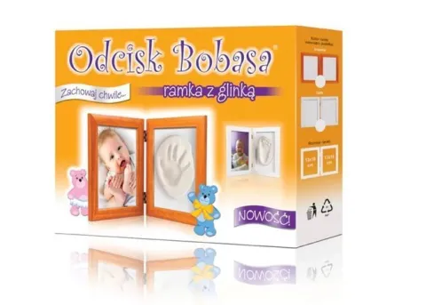 Odcisk bobasa ramka na zdjęcie z glinką Baby Shower Roczek