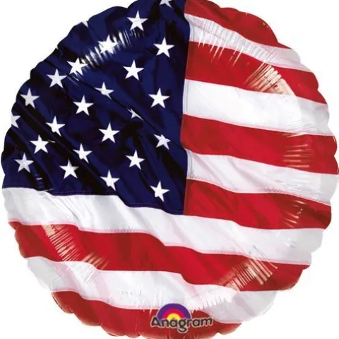 Okrągły balon foliowy Flaga USA Anagram 18''