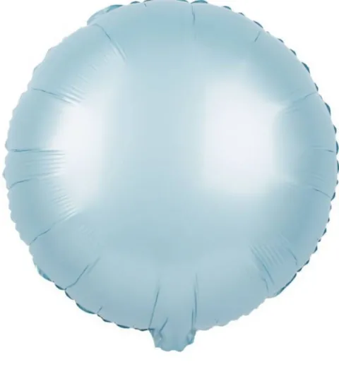 Okrągły jednokolorowy balon foliowy 18 cali MATOWY baby blue