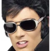 Okulary ELVIS gwiazda rock srebrne