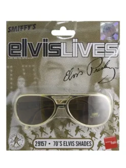 Okulary ELVIS gwiazda rock złote