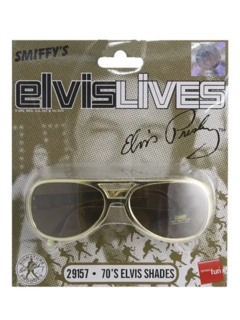 Okulary ELVIS gwiazda rock złote