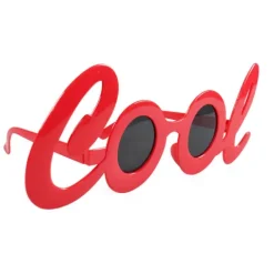 Okulary plastikowe czerwone z napisem COOL