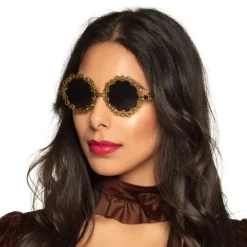 Okulary złote glamour hippie steampunk